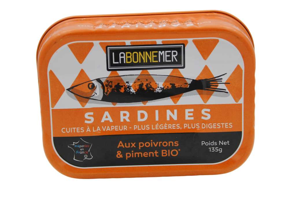 Sardines aux poivrons et piment BIO 16 x 135 gr