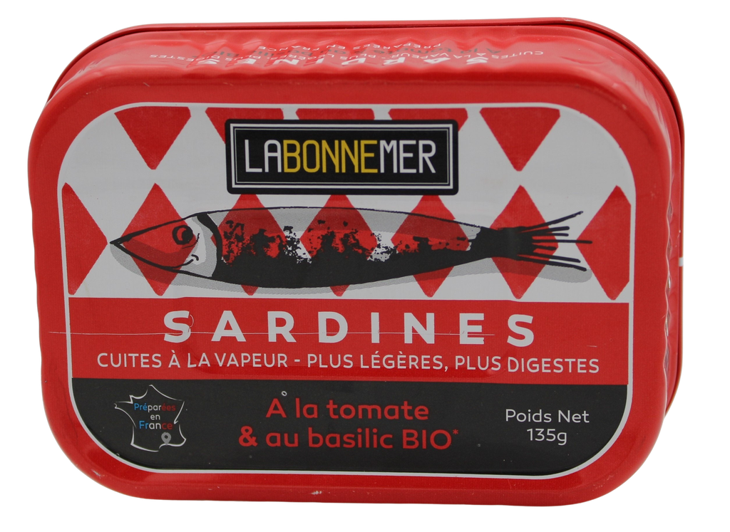 Sardines tomate et basilic BIO 12 x 135 gr