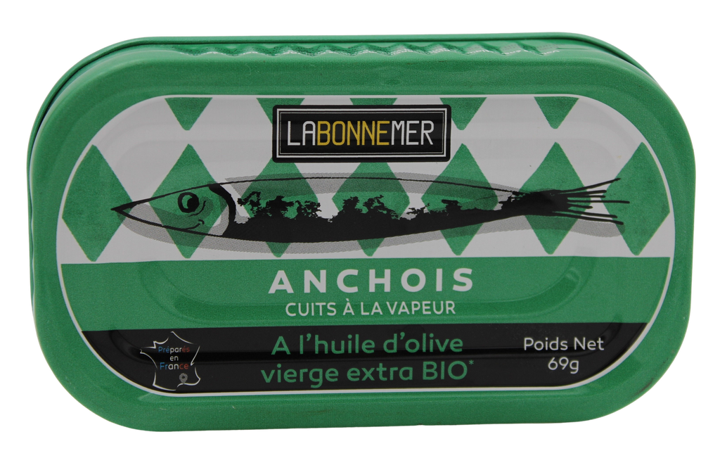 Anchois à l'huile d'olive BIO 11 x 69 gr