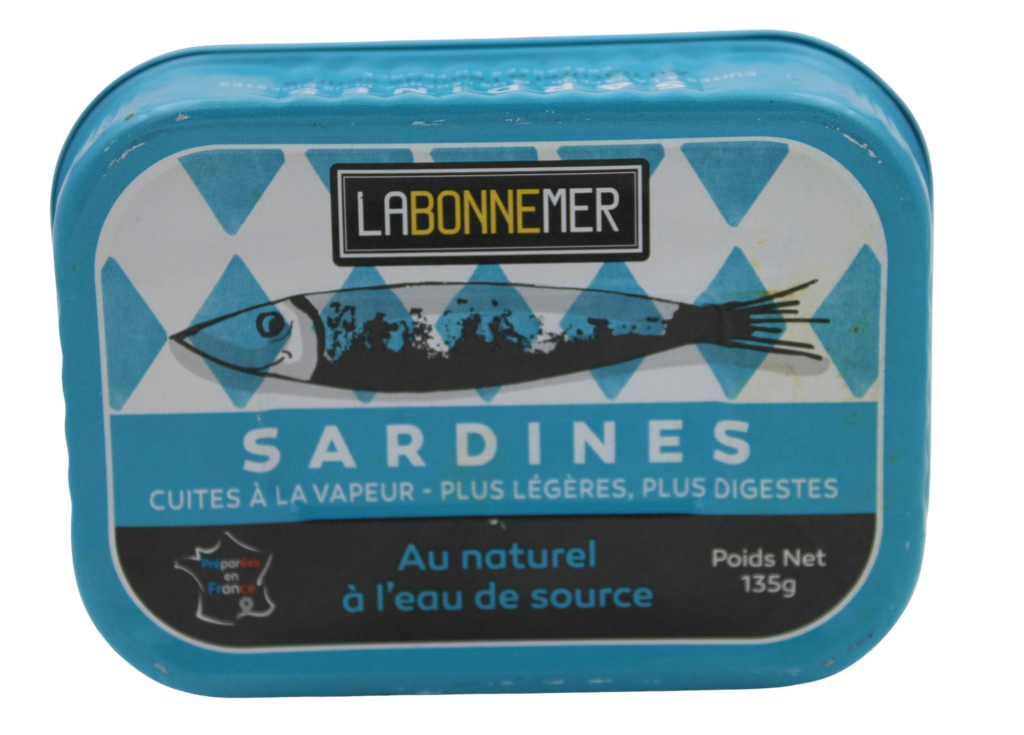 Sardines au naturel, à l'eau de source BIO 16 x 135 gr