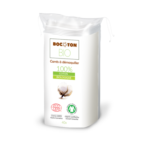 Carrés à démaquiller coton BIO 24 x 40 pièces