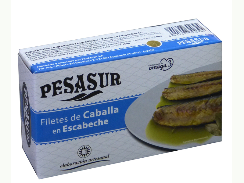 Filet de maquereau au naturel 10 x 120 gr