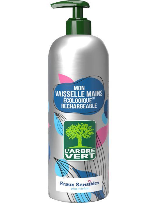 Liquide vaisselle Mains Peaux Sensible Flacon en aluminium réutilisable 6 x 490 ml