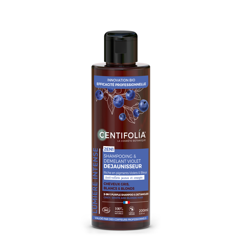 2en1 Shampooing & démélant violet déjaunisseur - cheveux gris, blanc et blond 6 x 200ml