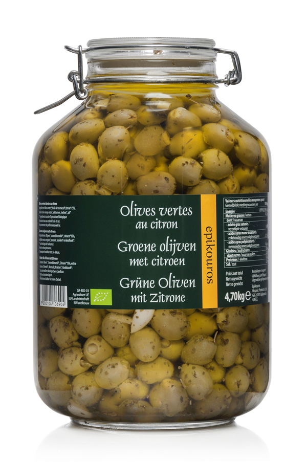 Olives vertes farcies au citron BIO 4,7kg