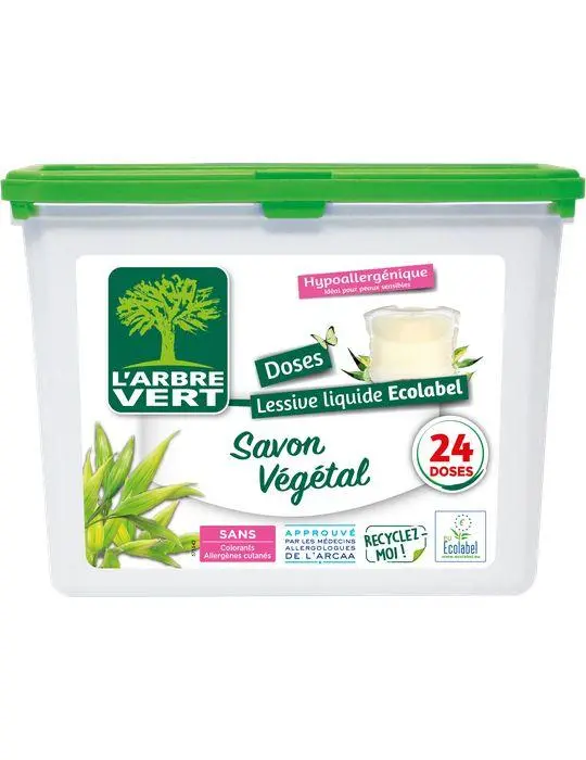 Capsules lessive liquide savon végétal 8 x 24 doses 
