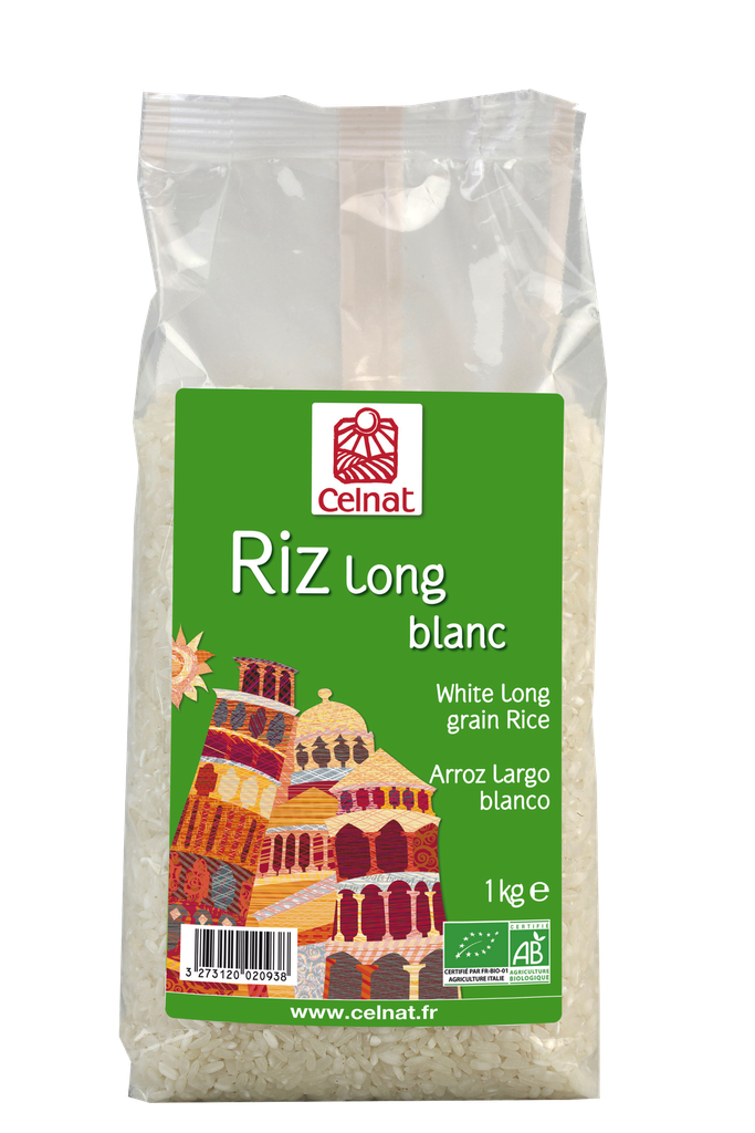 Riz long blanc BIO 12 x 1kg