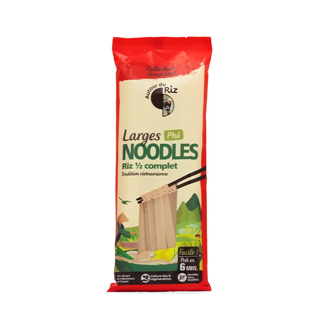 Noodles larges de riz ½ complet BIO 170 gr — Carton de 12 pces