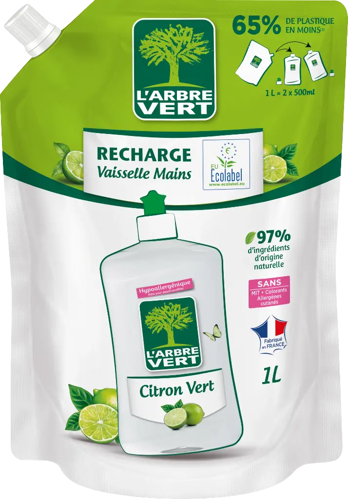 Recharge vaisselle citron vert 6 x 1 L