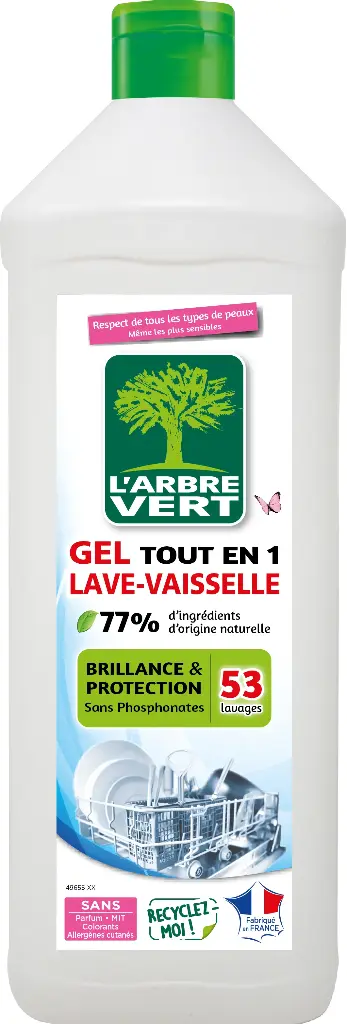 Gel lave vaisselle tout en 1 - 53 doses - 6 x 900 ml