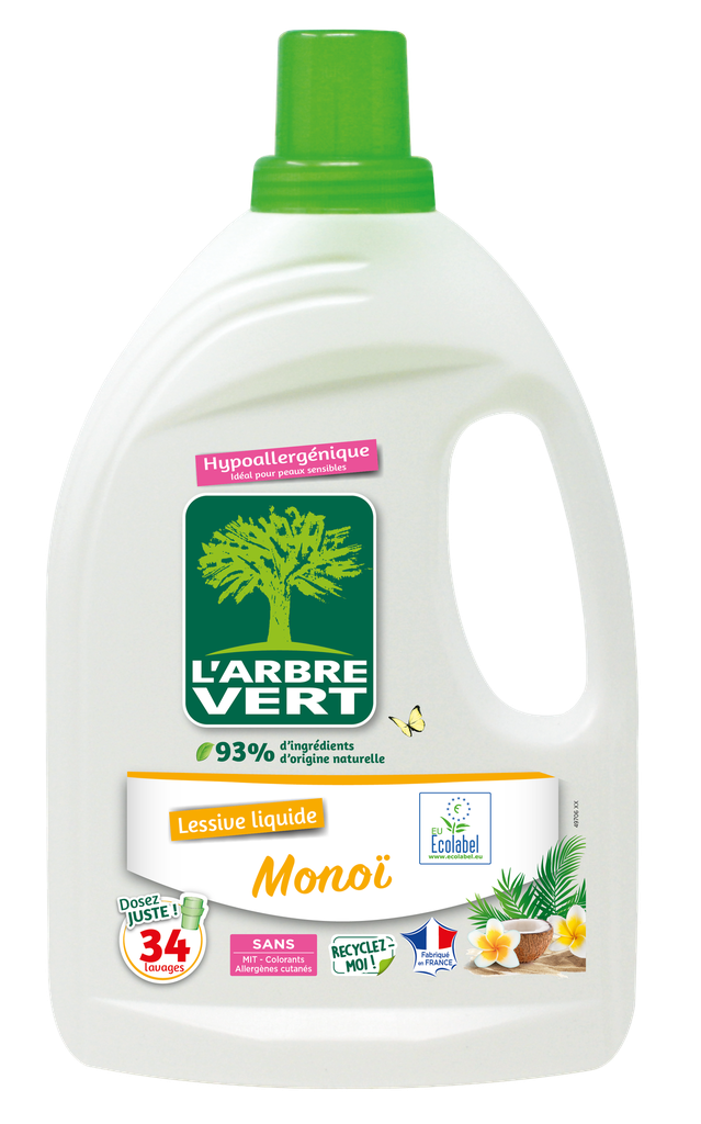 Lessive liquide monoï 6 x 1,53 L - 34 lavages