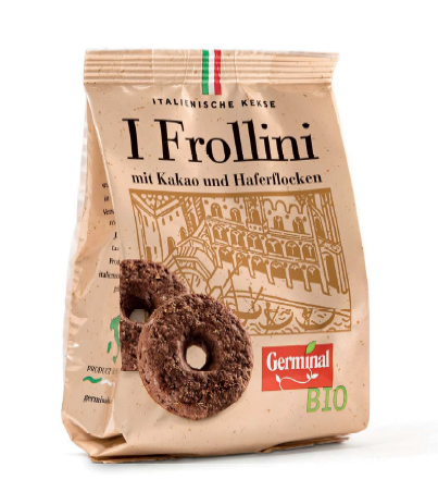 Frollini aux flocons d'avoine et cacao 150 g - Carton de 12