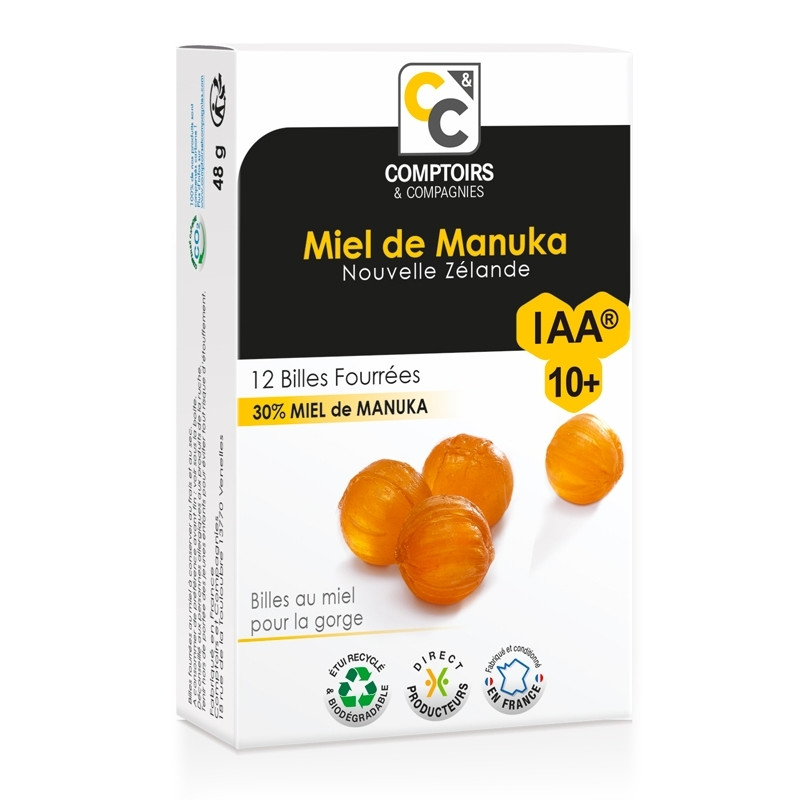 Billes fourrées 30% miel de Manuka IAA®10+  48 gr
