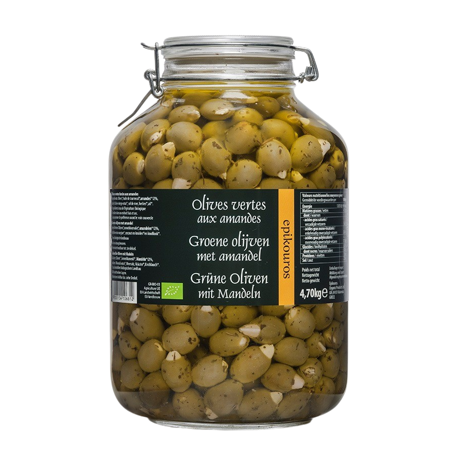 Olives vertes farcies aux amandes BIO 4,7kg