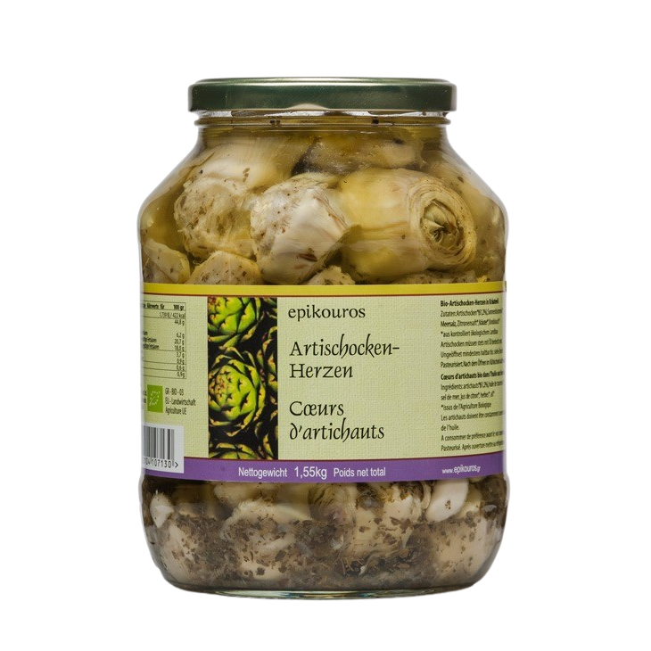 Coeurs d'artichauts marinés à l'huile aux herbes BIO 1,55kg