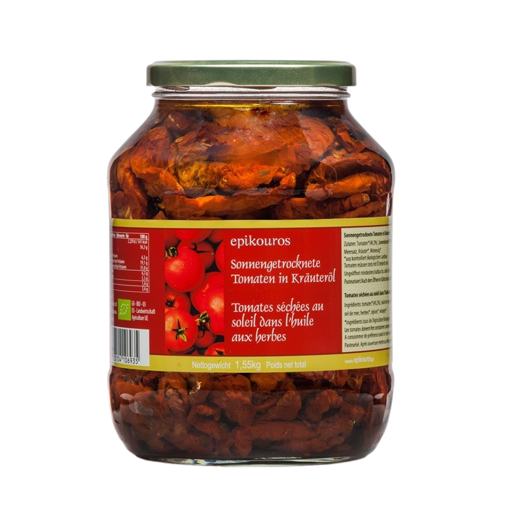 Tomates séchées marinés à l'huile aux herbes BIO 1,55kg