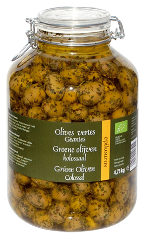 Olives vertes géantes avec noyaux BIO 4,7kg
