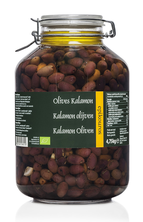 Olives noires Kalamata avec noyaux BIO 4,75 kg