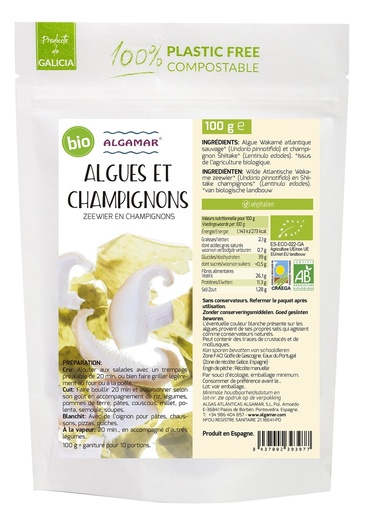 [ALG170] Algues et Champignons BIO 100 gr                           — Carton de 6 pces