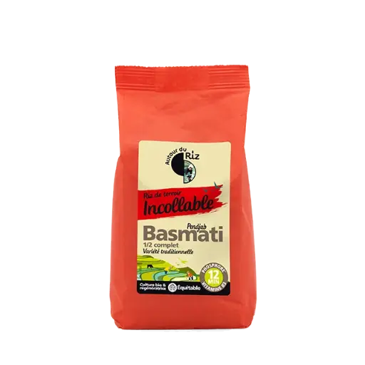 [AUT3904005] Riz basmati 1/2 complet étuvé BIO 500 gr — Carton de 12 pces