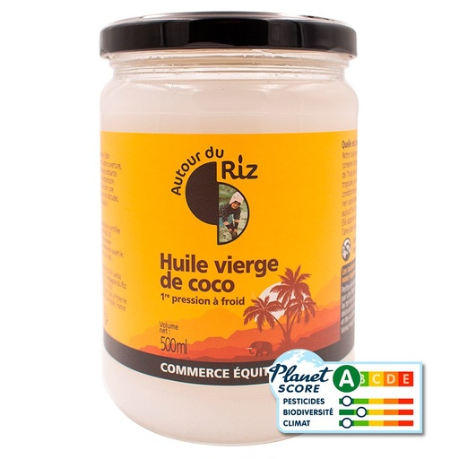 [AUT9002] Huile vierge de coco extraite à froid BIO 6 x 500 ml