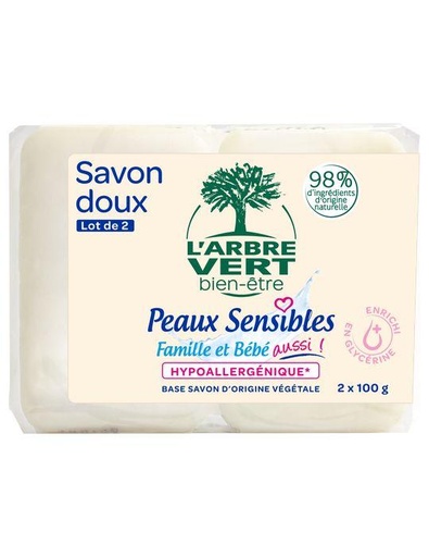 [AV29040] Savon doux hydratant peaux sensibles 24 x 100 gr