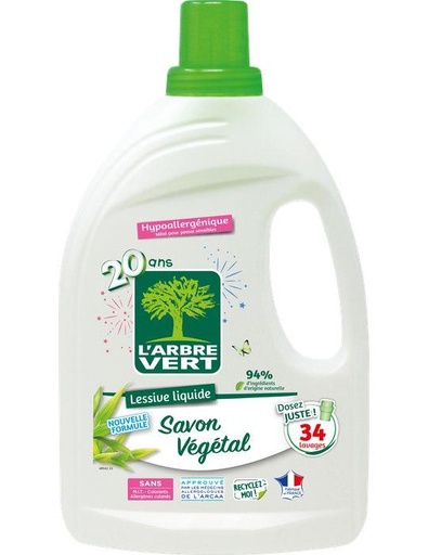 [AV30646C] Lessive liquide végétale 6 x 1,53 L - 34 lavages