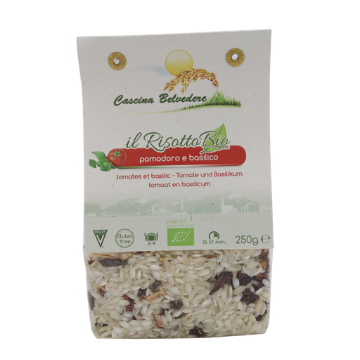 [CB1010] Risotto tomate et basilic BIO 250 gr — Carton de 8 pces