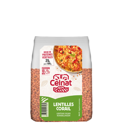 [CE4002005] Lentilles corail BIO 500 gr — Carton de 6 pces