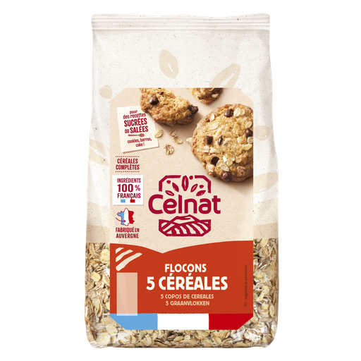 [CE4012004] Flocons 5 céréales 100% France BIO 500 gr — Carton de 12 pces