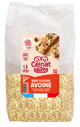 [CE406005] Gros flocons d'avoine Bio 1 kg — Carton de 6 pces