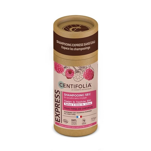 [CEN4504002] Shampooing sec en poudre framboise BIO 8 x 50 gr