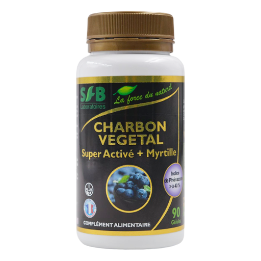 [DE3057-3] Charbon végétal super activé + myrtilles (1265/10) 3 x 120 gél.