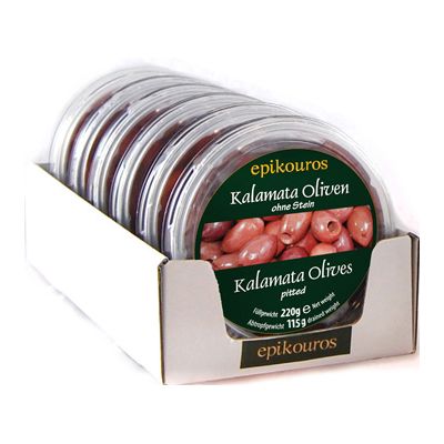 [EPI6000] Barquette olives Kalamata sans noyaux BIO 6 x 240 gr