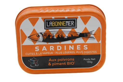 [LBM011] Sardines aux poivrons et piment BIO 12 x 135 gr