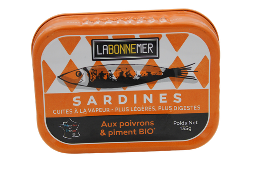 [LBM011] Sardines aux poivrons et piment BIO 16 x 135 gr