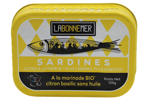 [LBM013] Sardines marinade citron basilic BIO 12 x 135 gr