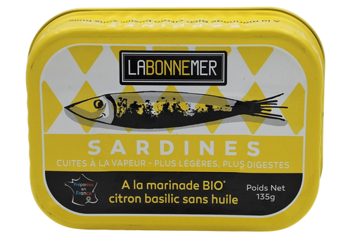 [LBM013] Sardines marinade citron basilic BIO 16 x 135 gr