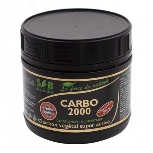 [DE3054] Carbo 2000 Granules - Charbon végétal poudre super activé +sucre 6 x 200 gr (NUT 1265/20)