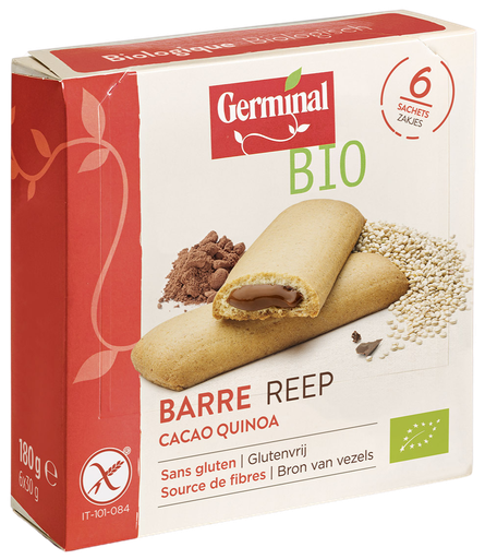 [GE5413] Barre quinoa fourrée cacao sans gluten BIO 10 x 200 g 