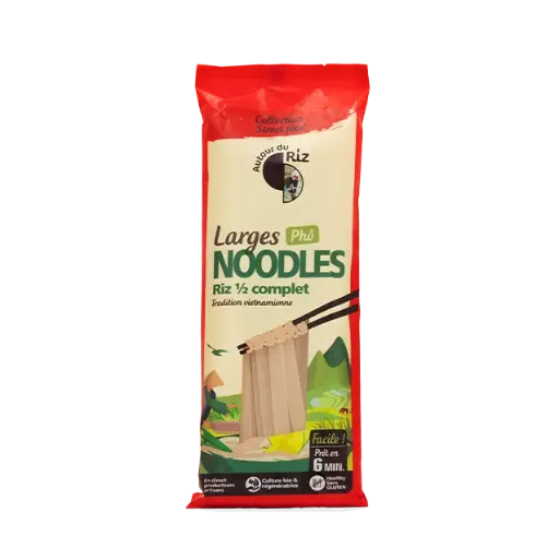 [AUT3007] Noodles larges de riz ½ complet BIO 170 gr — Carton de 12 pces