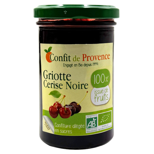 [CDP49610] Préparation 100 % fruits - Cerise Griotte - Cerise noire BIO 290 gr — Carton de 6 pces