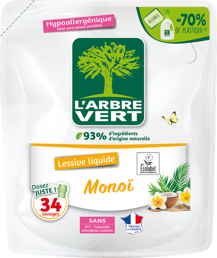 [AV400573] Recharge lessive liquide monoï 6 x 1,53 L - 34 lavages