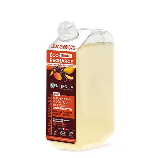 [CEN031173] Ecorecharge Shampooing & démêlant boucles 2en1 BIO 6 x 500ml