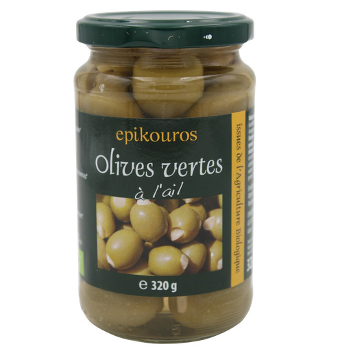 [EPI4160] Olives vertes farcies à l'ail BIO 340 ml