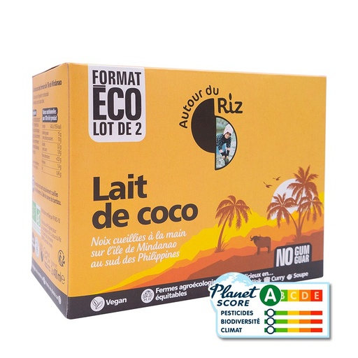 [AUT35140] Lait de coco format éco commerce équitable 2 x 400 ml
