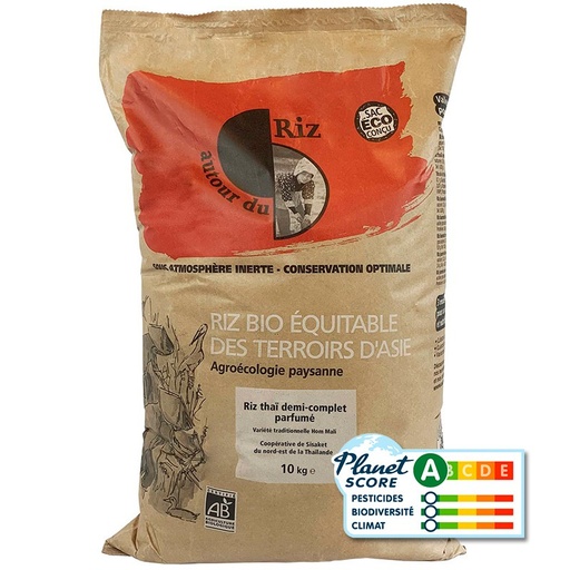 [AUT5001] Riz Thaï 1/2 complet - commerce équitable BIO 10 kg